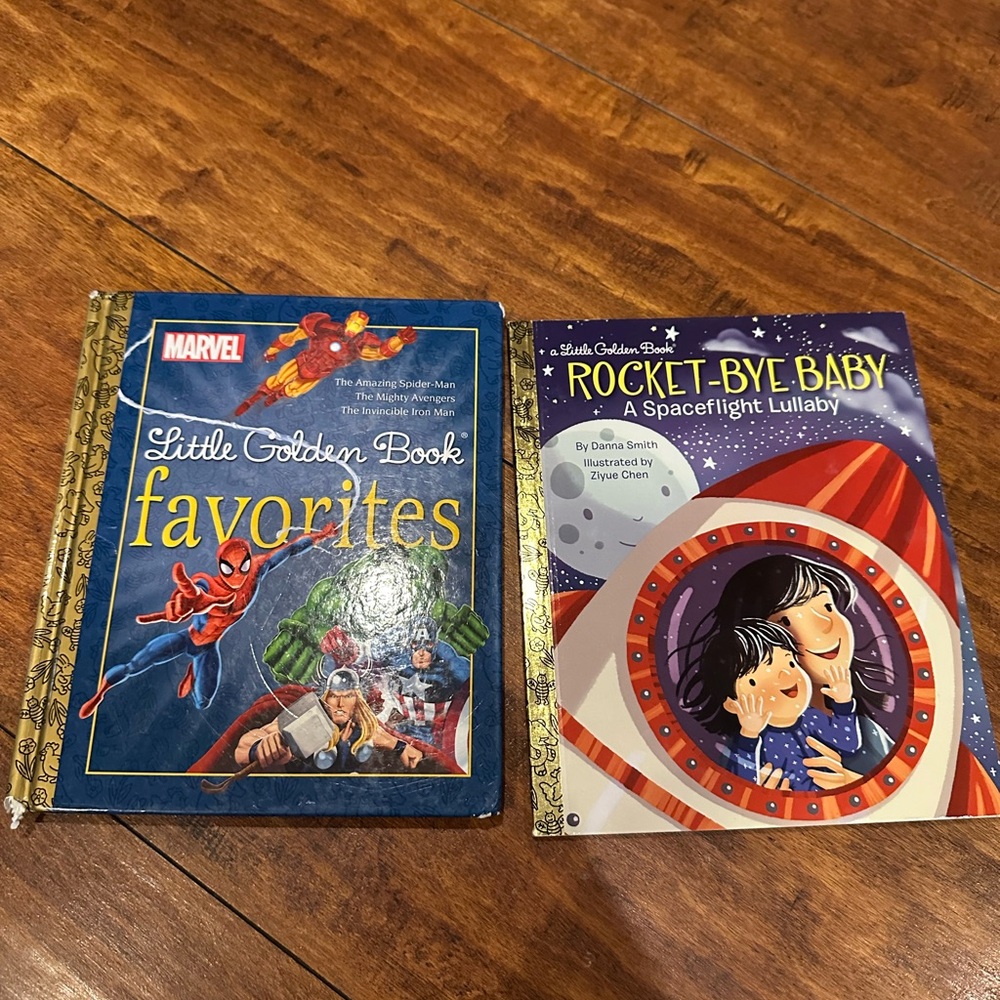 Little Golden Book Set: Marvel Favorites and Rocket-Bye Baby